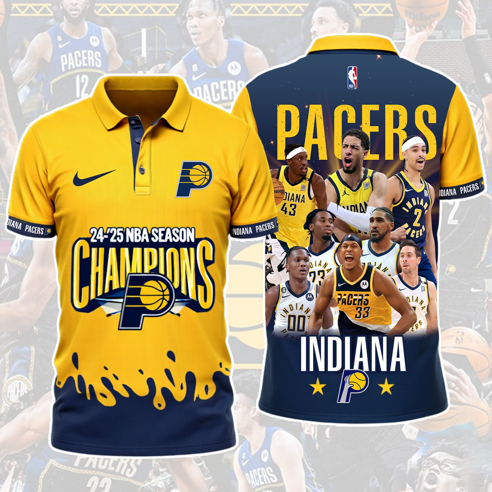 Indiana Pacers NBA 2025 Champions Merch Polo Shirt Basketball Lovers Fan Clothing Gifts-1 Indiana Pacers NBA 2025 Champions Merch Polo Shirt Basketball Lovers Fan Clothing Gifts-1