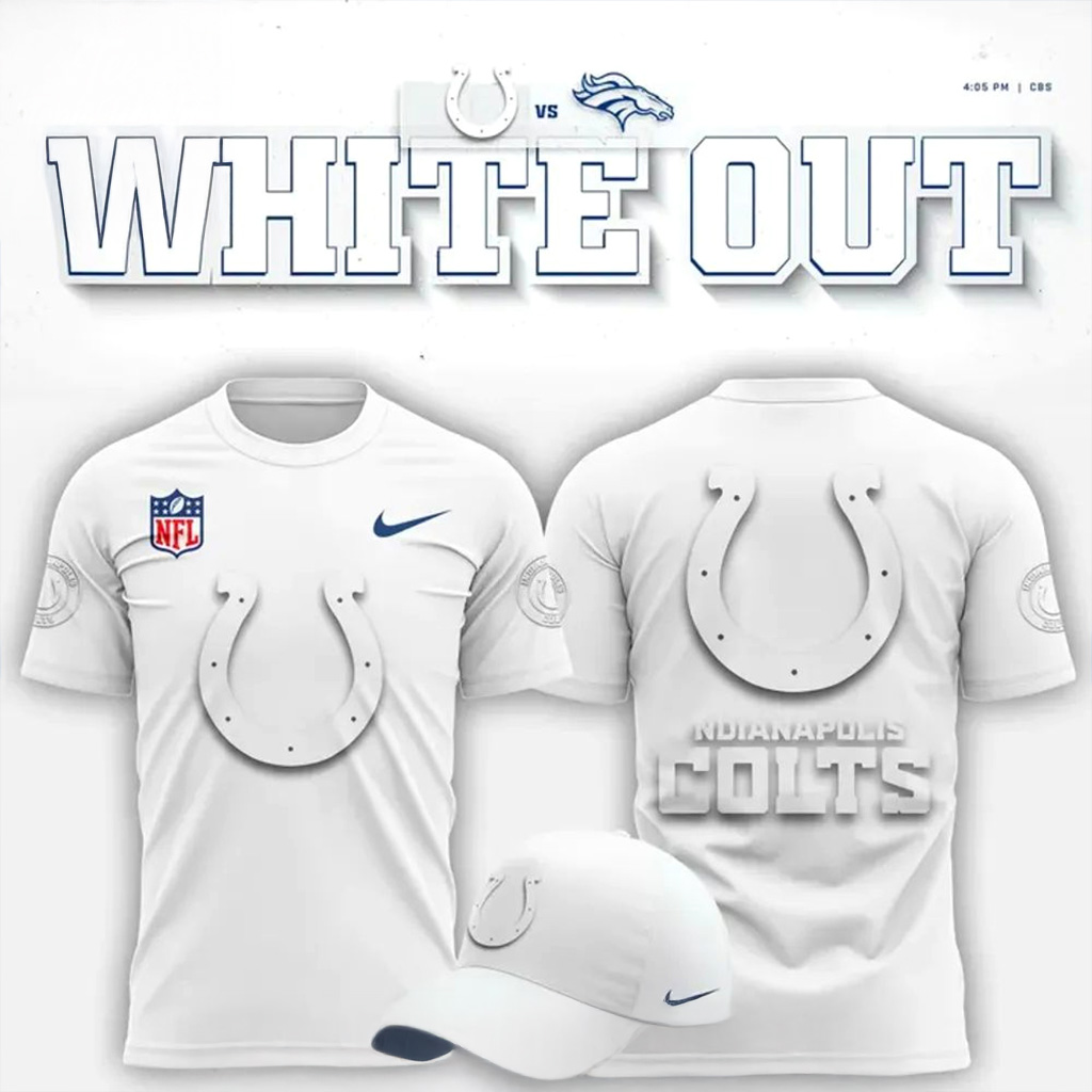 Indianapolis Colts White Out T-Shirt Indianapolis Colts Merch Gift For Football Lovers-1 Indianapolis Colts White Out T-Shirt Indianapolis Colts Merch Gift For Football Lovers-1