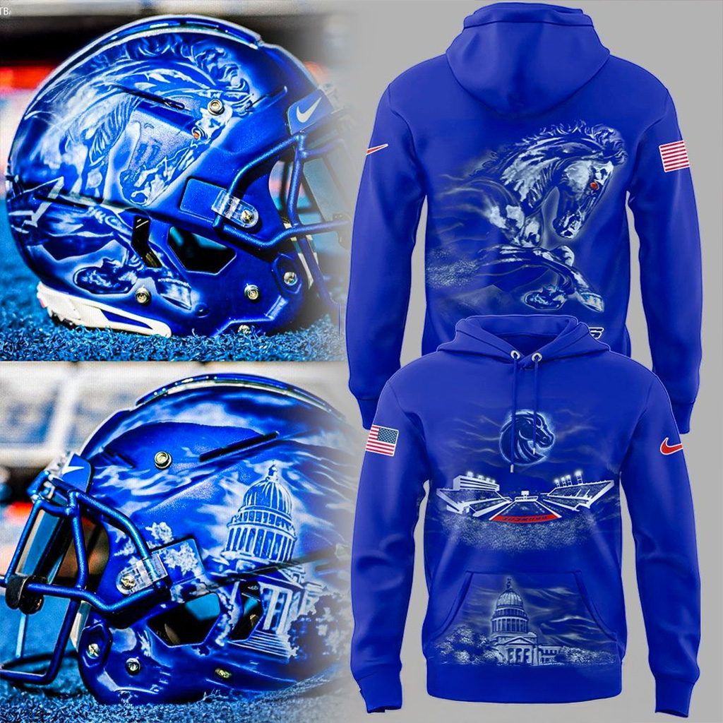 Inspired By The 2025 Boise State Football Helmet Hoodie Fan Merch Gifts For Friend-1