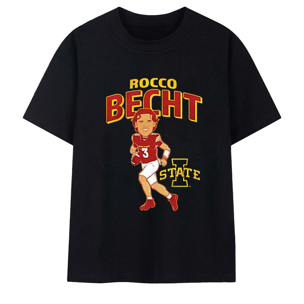 Iowa State Cyclones Football Rocco Becht Caricature T-Shirt Rocco Becht Merch Gifts For Her-1