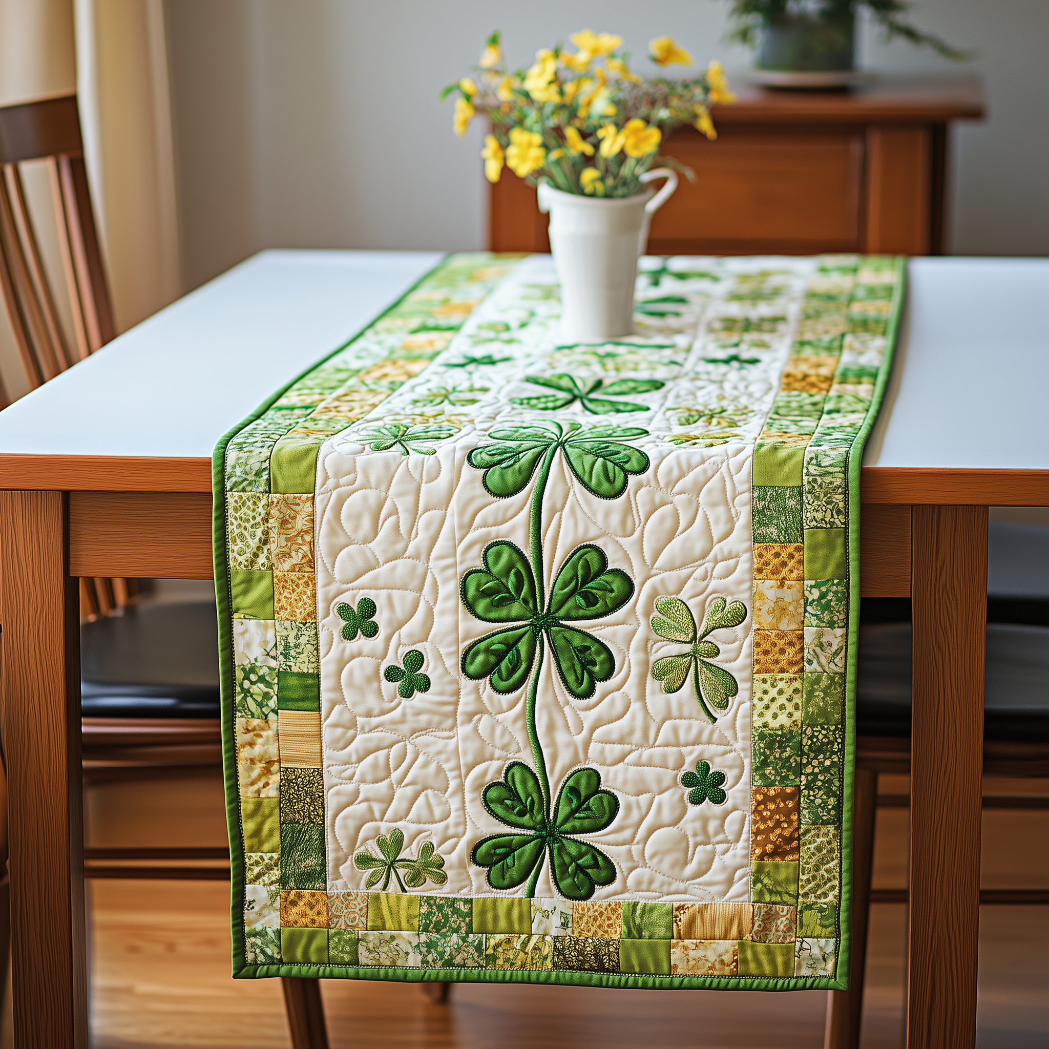 Irish Shamrock Quilted Tabler Runner Patrick's Day Gifts For Mom From Daughter-1 Irish Shamrock Quilted Tabler Runner Patrick's Day Gifts For Mom From Daughter-1