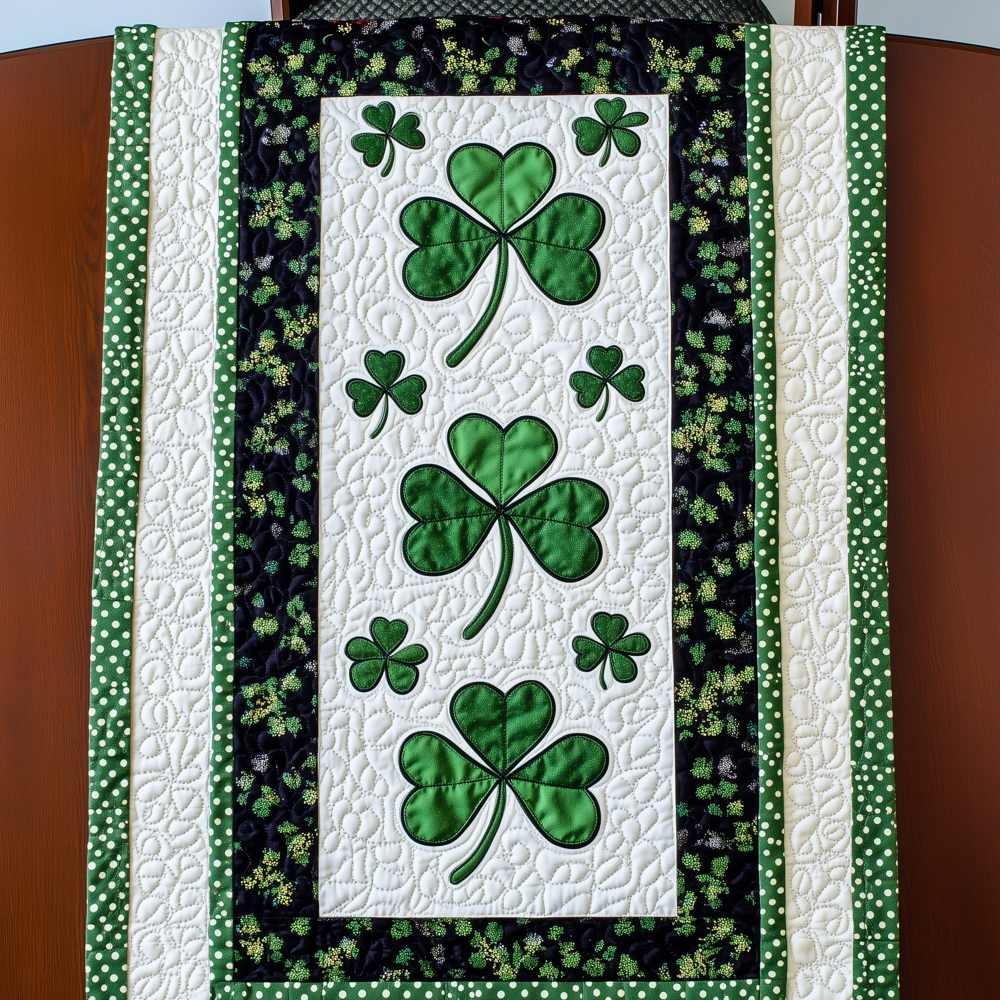 Irish Shamrock Quilted Tabler Runner Patrick's Day Gifts For My Girlfriend-1 Irish Shamrock Quilted Tabler Runner Patrick's Day Gifts For My Girlfriend-1