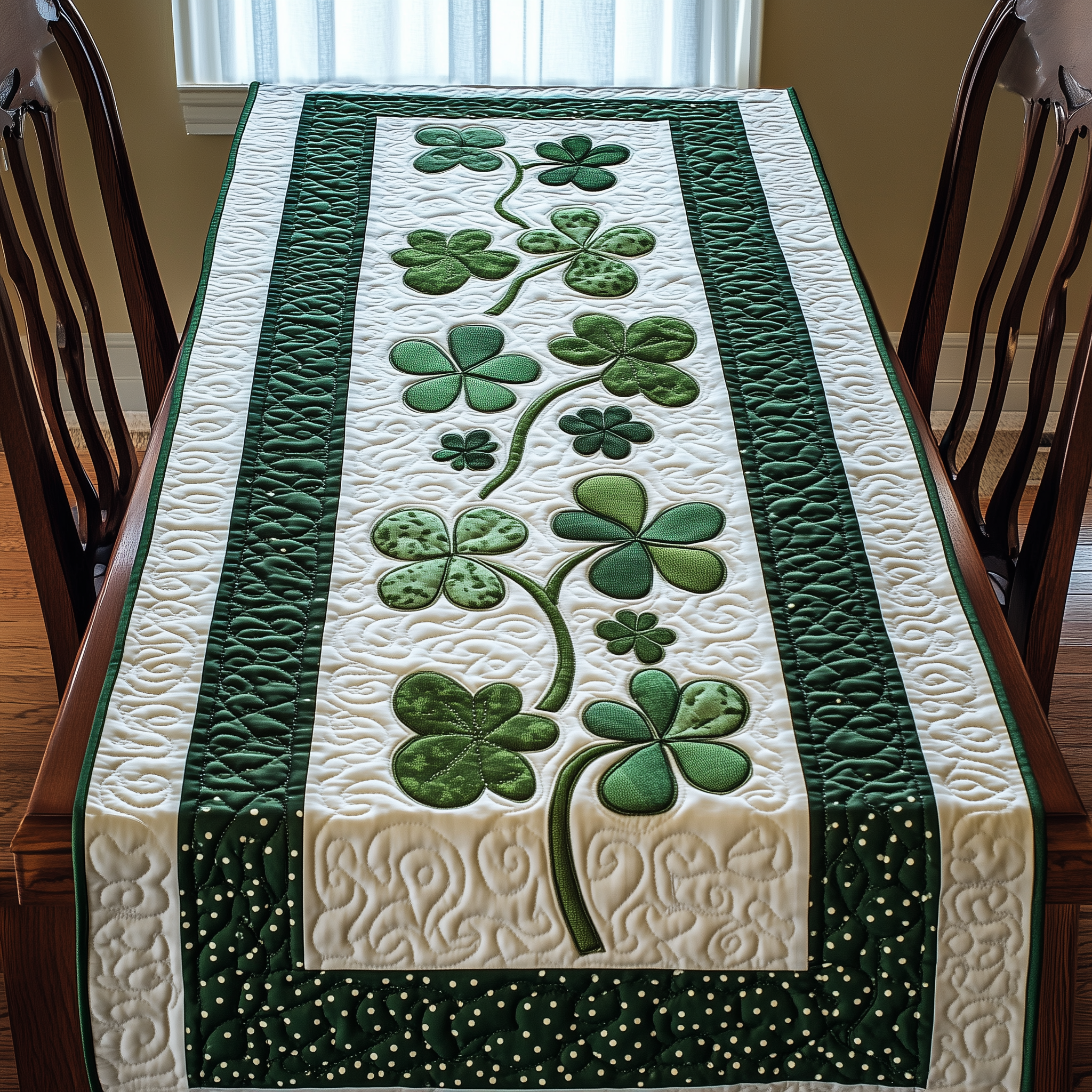 Irish Shamrock Quilted Tabler Runner Patrick's Day Gifts For Your Girlfriend-1