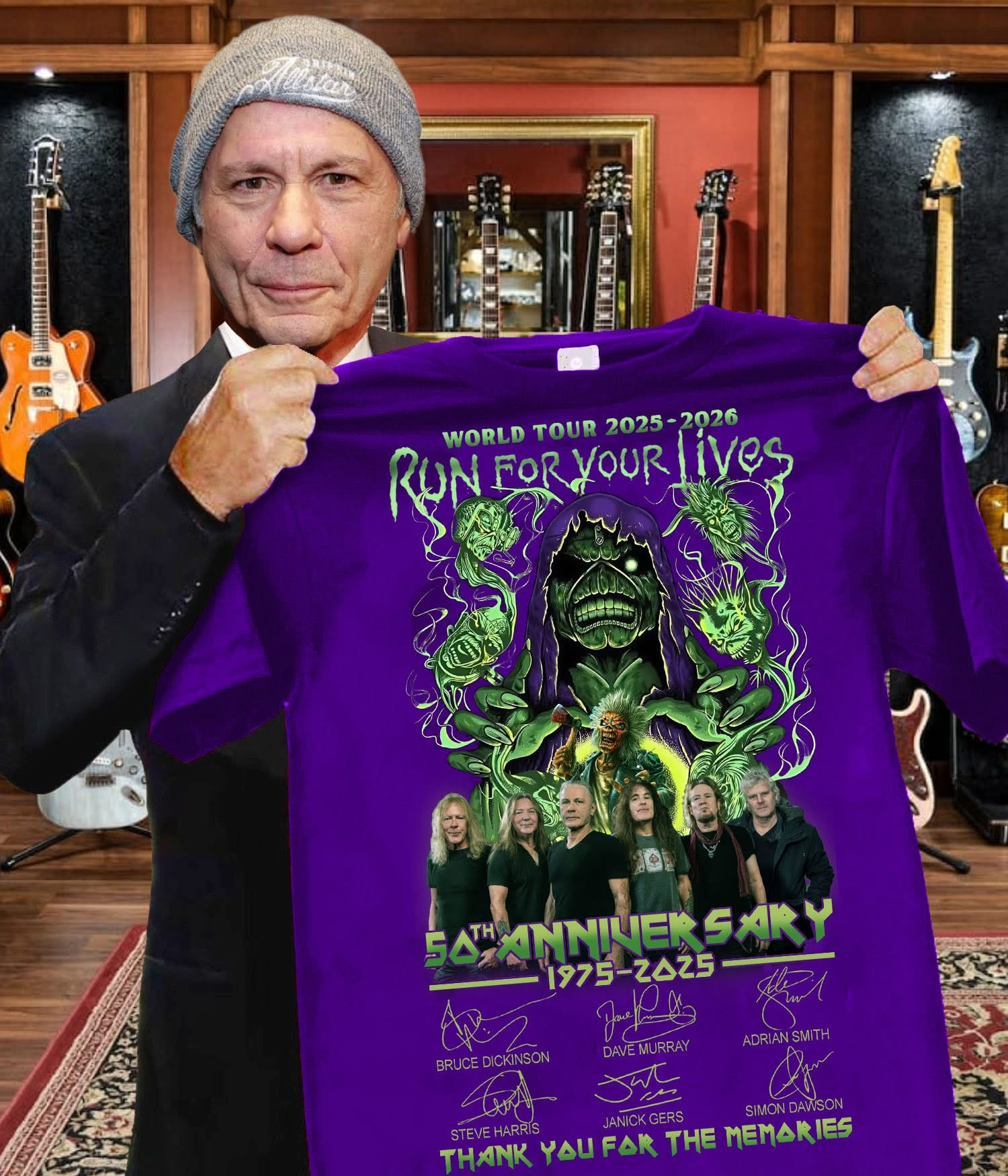 Iron Maiden Run For Your Lives World Tour 2025 Shirt Thank You For The Memories Fan Gifts-1 Iron Maiden Run For Your Lives World Tour 2025 Shirt Thank You For The Memories Fan Gifts-1