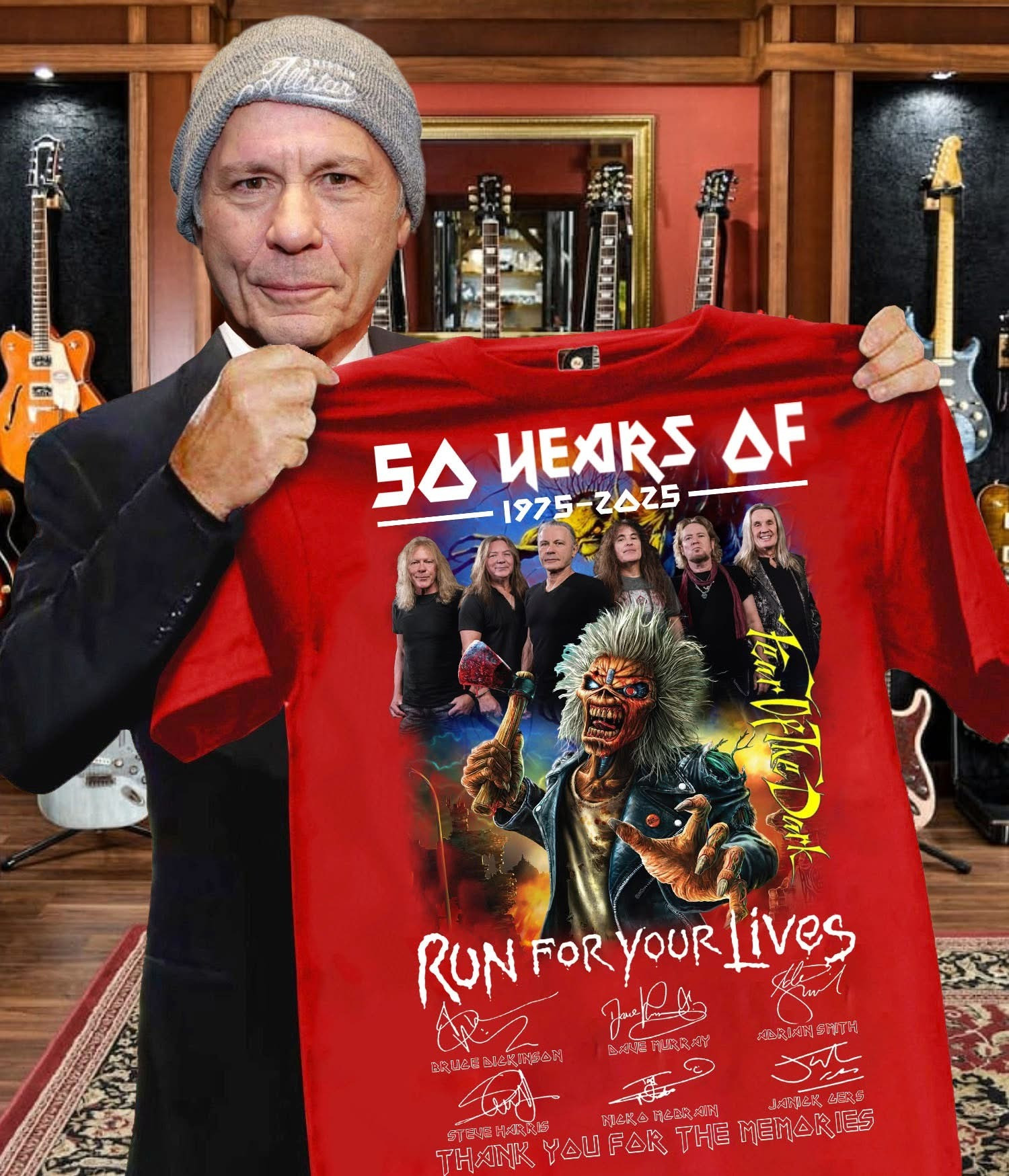 Iron Maiden Shirt So Hears Of 1975 2024 Run For Your Lives Thank You For The Memories-1