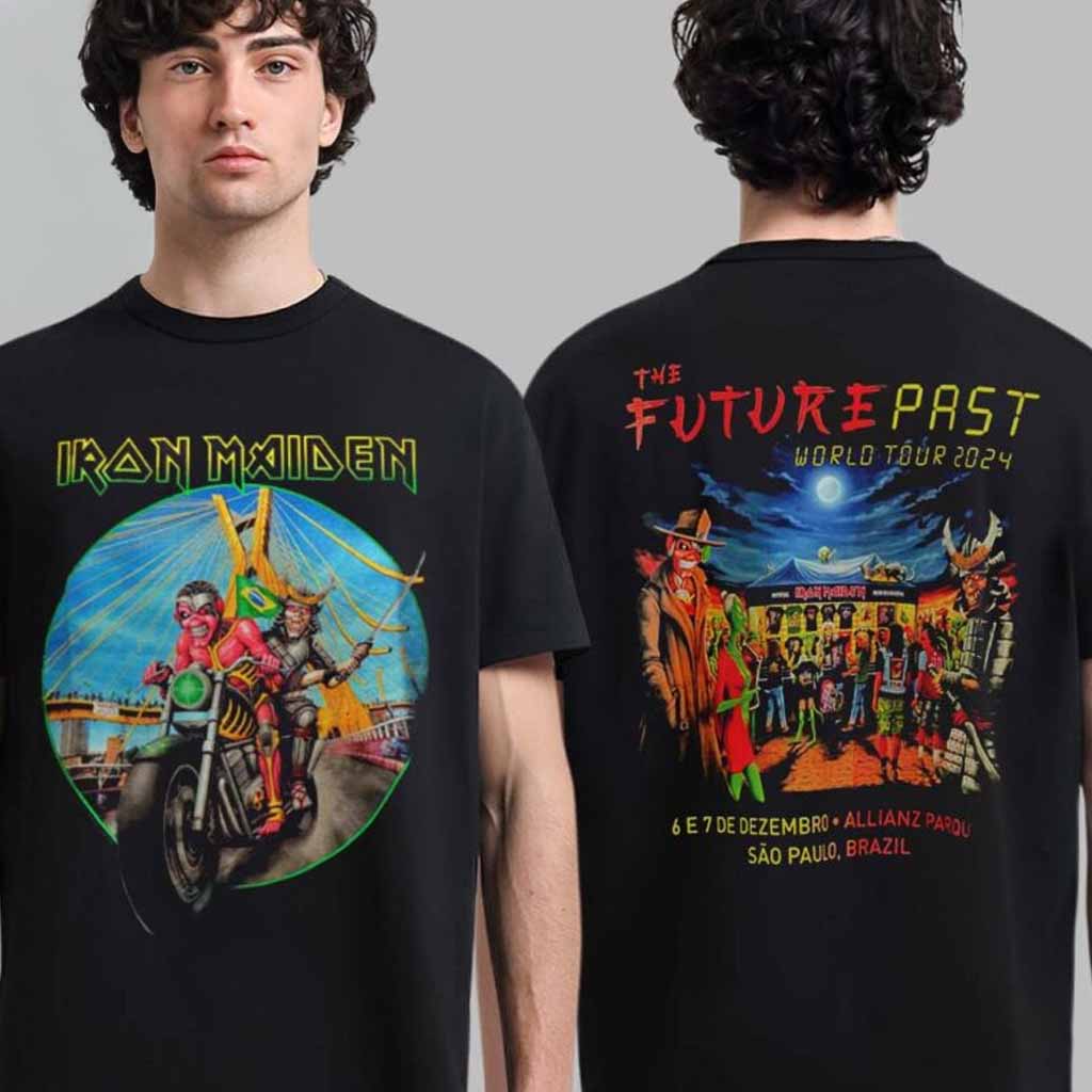 Iron Maiden The Future Past World Tour 2024 Sao Paolo Brazil At Allianz Parou On 6 E 7 Dezembro 2024 T-Shirt Iron Maiden Merch Gift-1