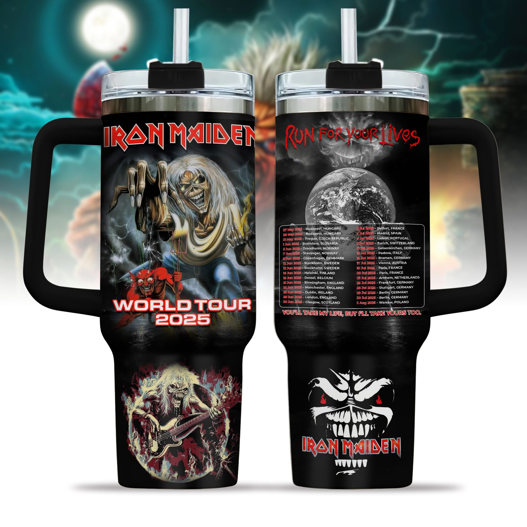 Iron Maiden World Tour 2025 Tumbler Iron Maiden Concert Merchandise Gifts For Fans-1 Iron Maiden World Tour 2025 Tumbler Iron Maiden Concert Merchandise Gifts For Fans-1