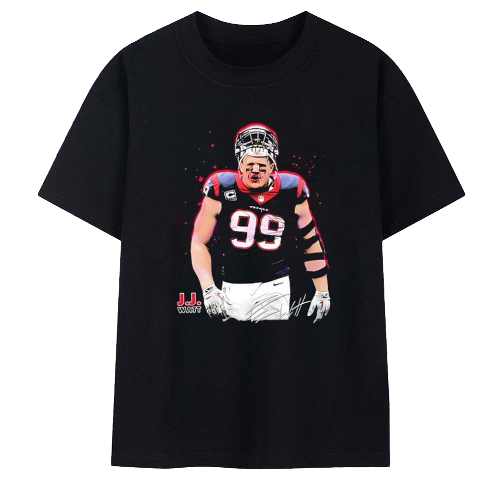 JJ Watt Houston Texans Football NFL Signature T-Shirt JJ Watt Merch Gifts For Men-1