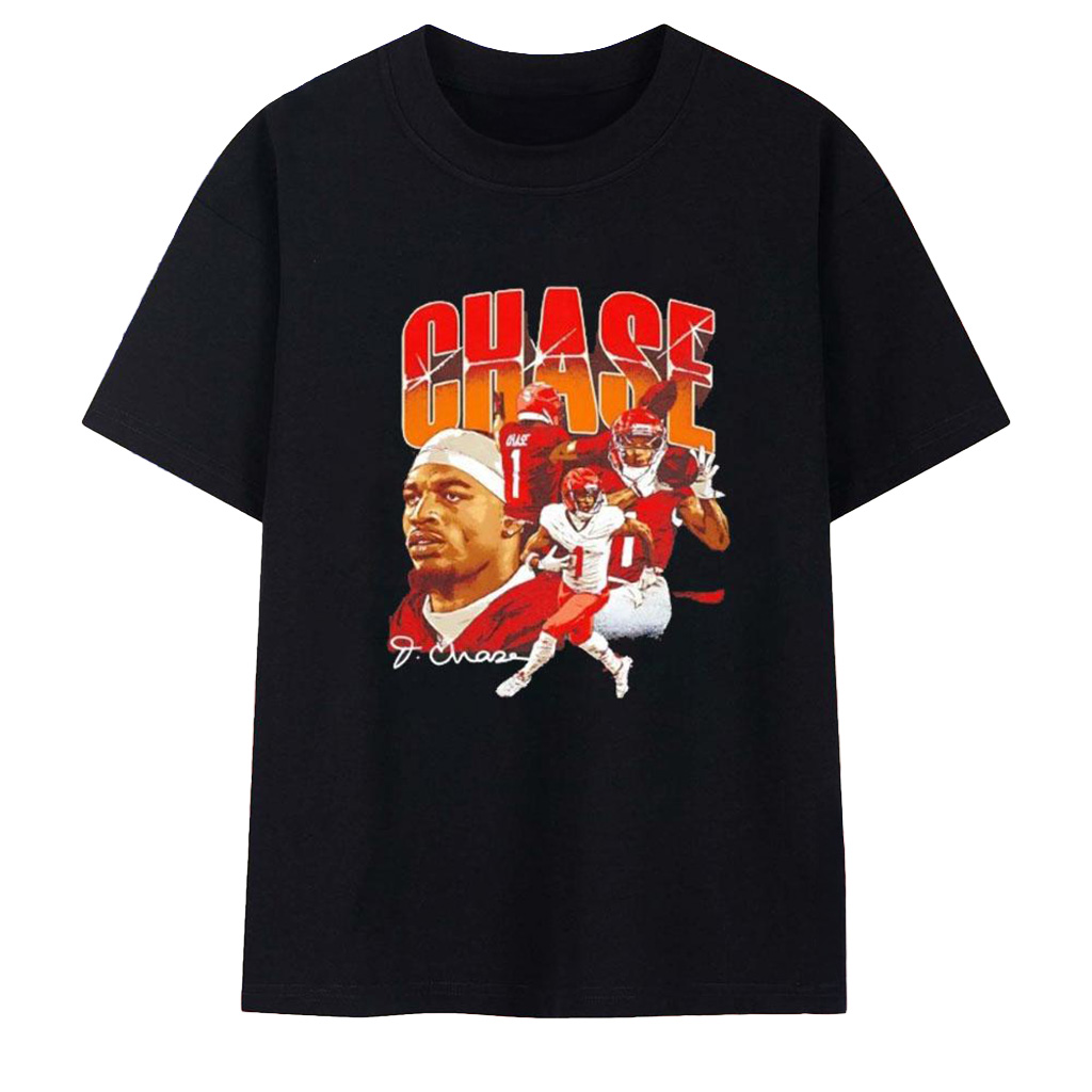 Ja_marr Chase Cincinnati Bengals Collage Signature T-Shirt Ja_marr Chase Merch Fans Gifts-1 Ja_marr Chase Cincinnati Bengals Collage Signature T-Shirt Ja_marr Chase Merch Fans Gifts-1