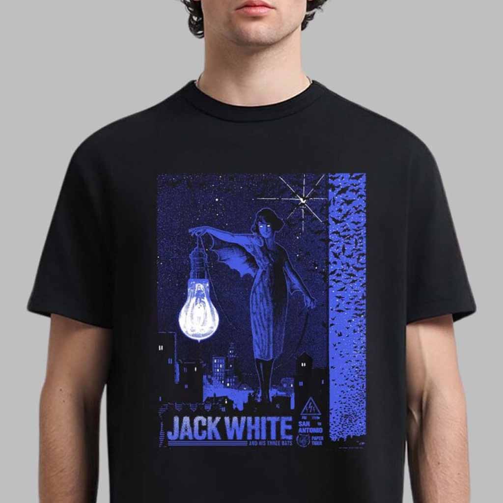 Jack White Merch Concert Poster For San Antonio Texas 2024 T-Shirt Gifts For Fans-1