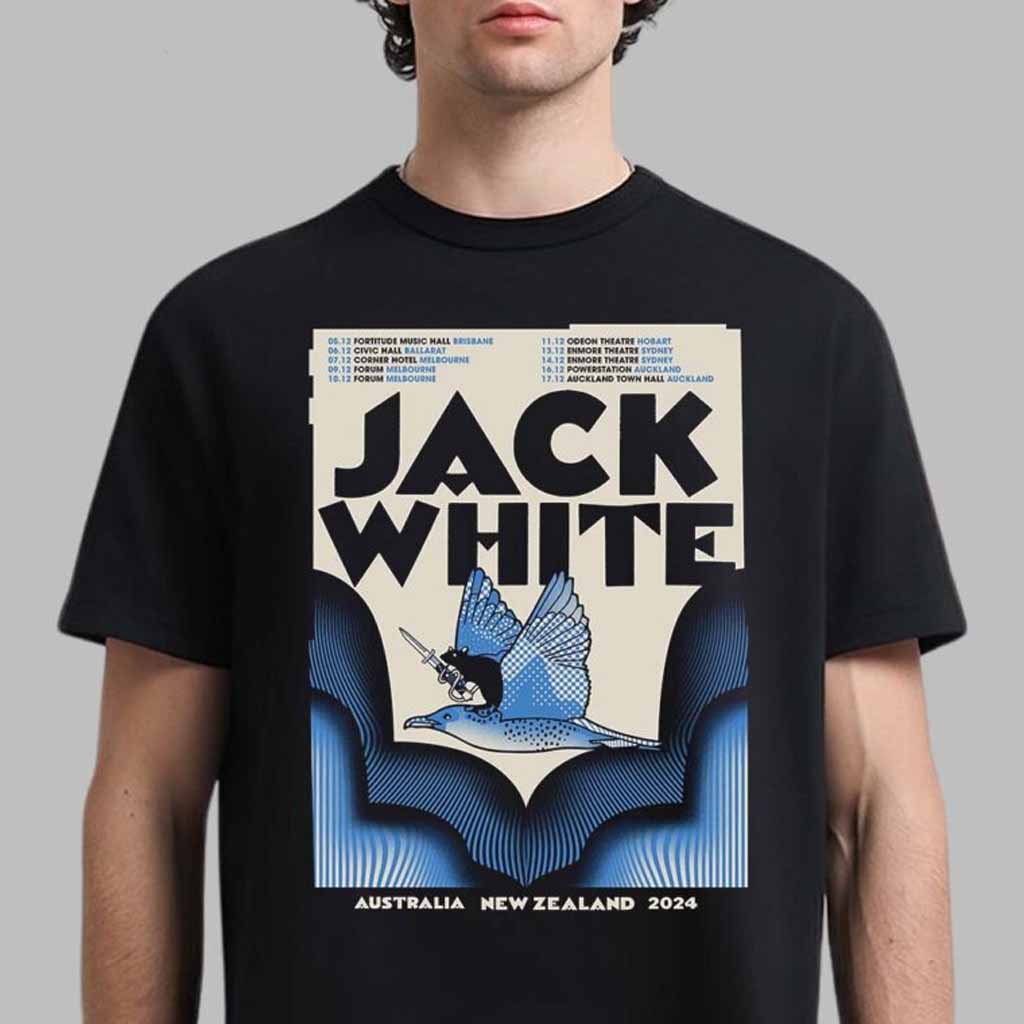 Jack White Poster For Shows In Australia And New Zealand 2024 Tour Schedule Date List T-Shirt Gift Ideas For Fans-1