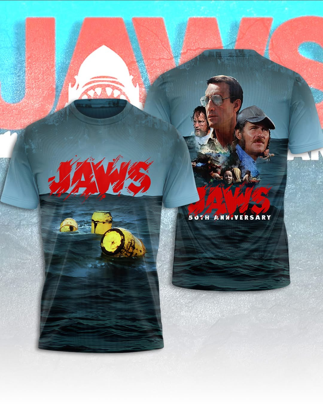 Jaws 50Th Anniversary 1975 2025 T-Shirt Movie Themed Best Gifts For Jaws Fans-1 Jaws 50Th Anniversary 1975 2025 T-Shirt Movie Themed Best Gifts For Jaws Fans-1