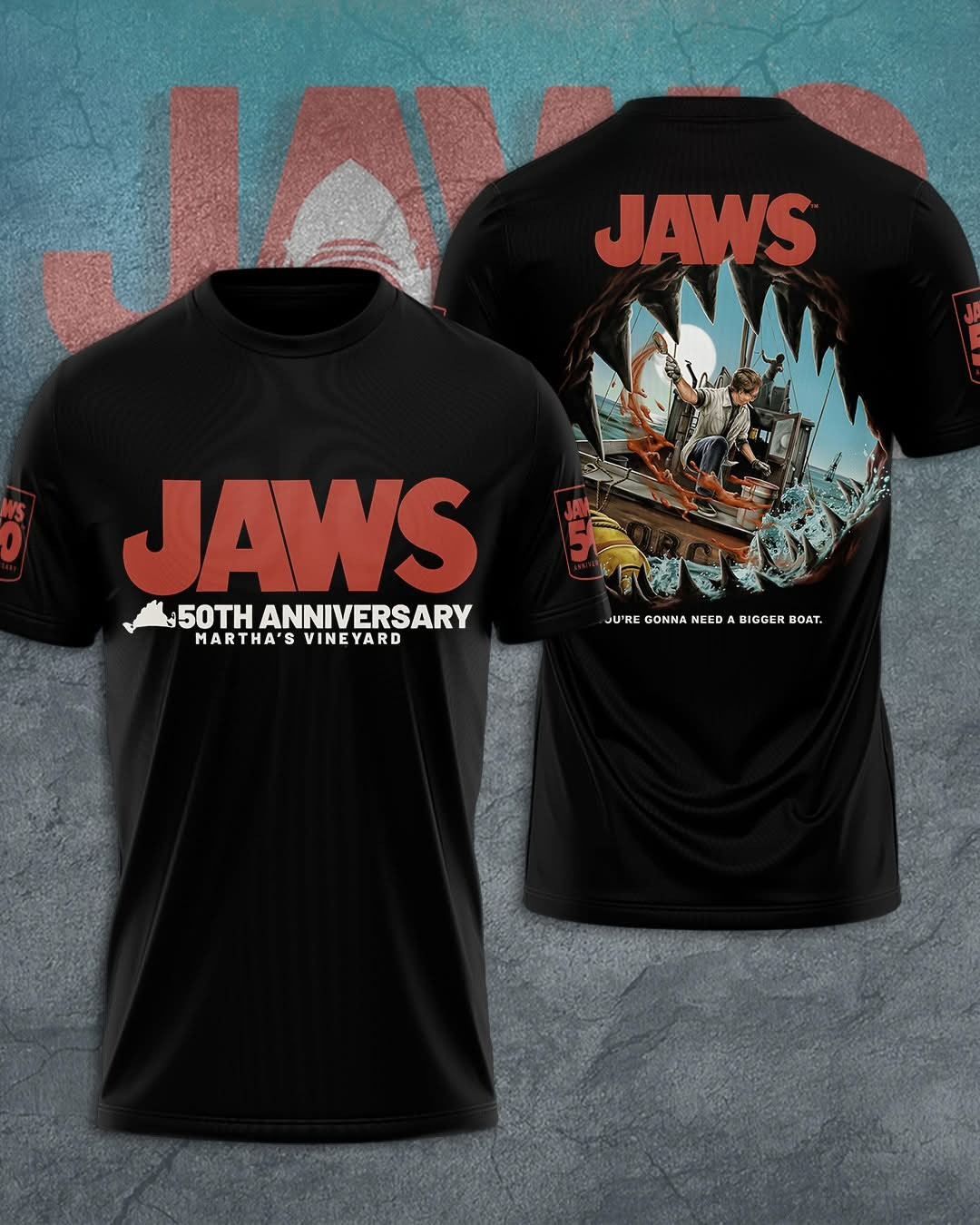 Jaws 50Th Anniversary Martha's Vineyard 1975 2025 Shirt Movie Jaws Fan Merch Unique Gifts-1 Jaws 50Th Anniversary Martha's Vineyard 1975 2025 Shirt Movie Jaws Fan Merch Unique Gifts-1