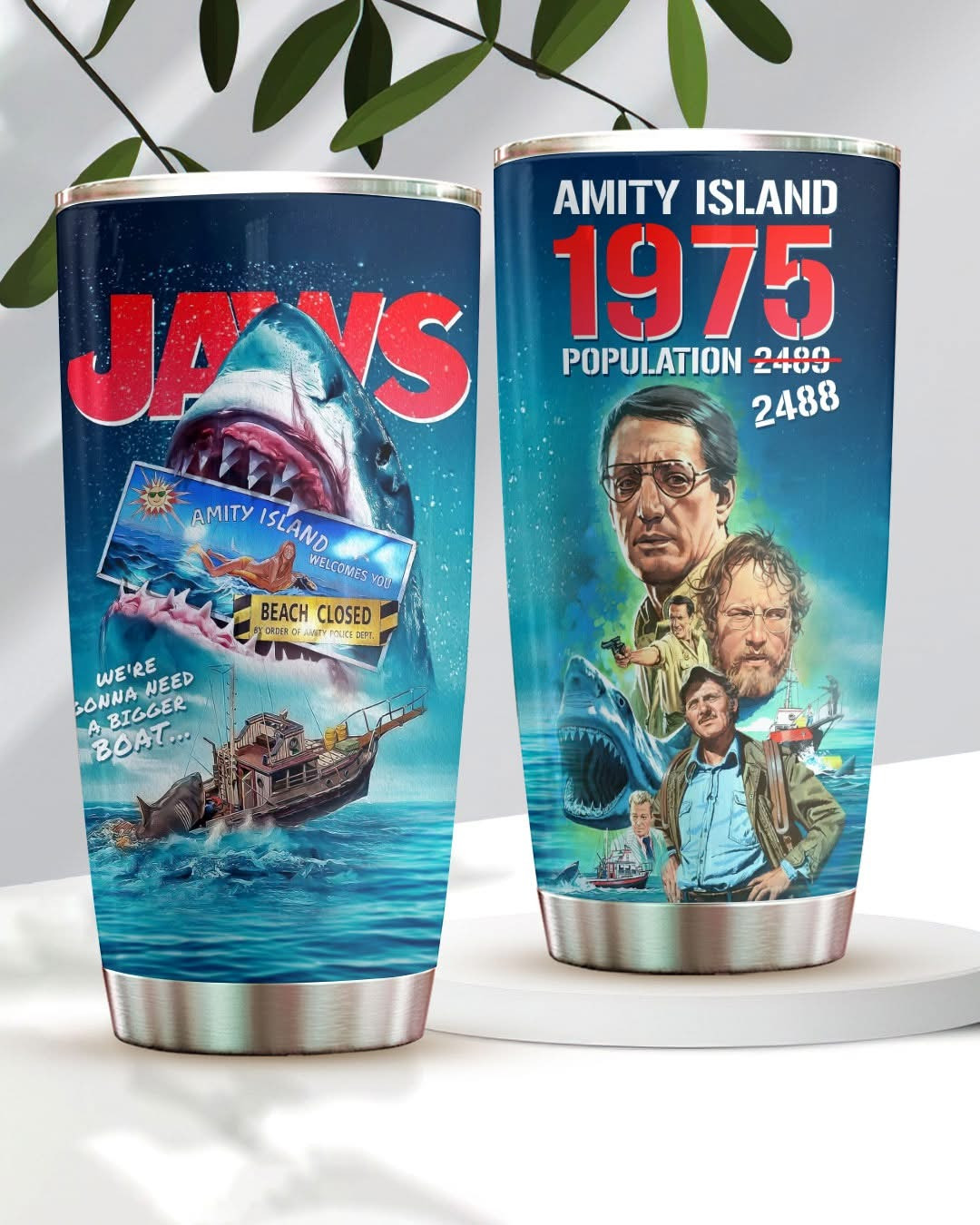 Jaws Amity Island 1975 Population 2488 Tumbler Best Movie Jaws Fan Merchandise Gifts-1 Jaws Amity Island 1975 Population 2488 Tumbler Best Movie Jaws Fan Merchandise Gifts-1