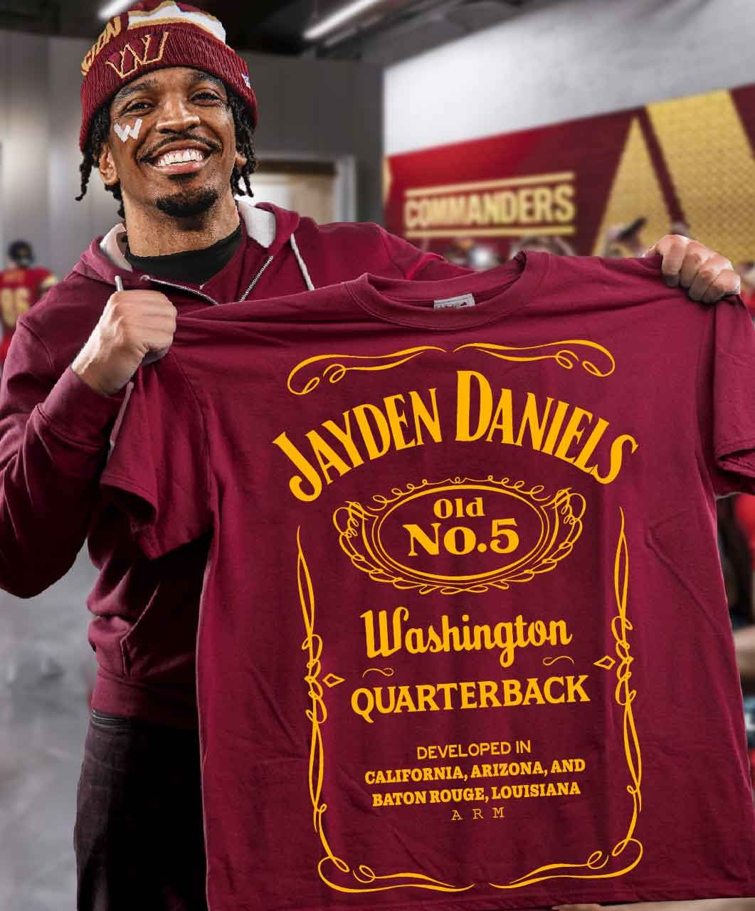 Jayden Daniels Washington Commanders T-Shirt Clothing Fan Merch Gifts-1 Jayden Daniels Washington Commanders T-Shirt Clothing Fan Merch Gifts-1