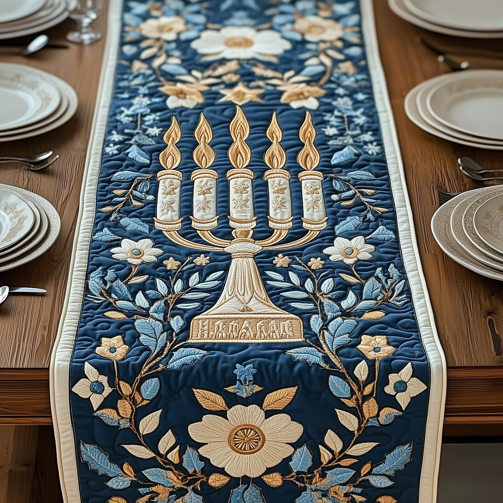 Jewish Hanukkah Quilted Table Runner Decorations Holiday Dining Table Runner Hanukkah Presents-1 Jewish Hanukkah Quilted Table Runner Decorations Holiday Dining Table Runner Hanukkah Presents-1