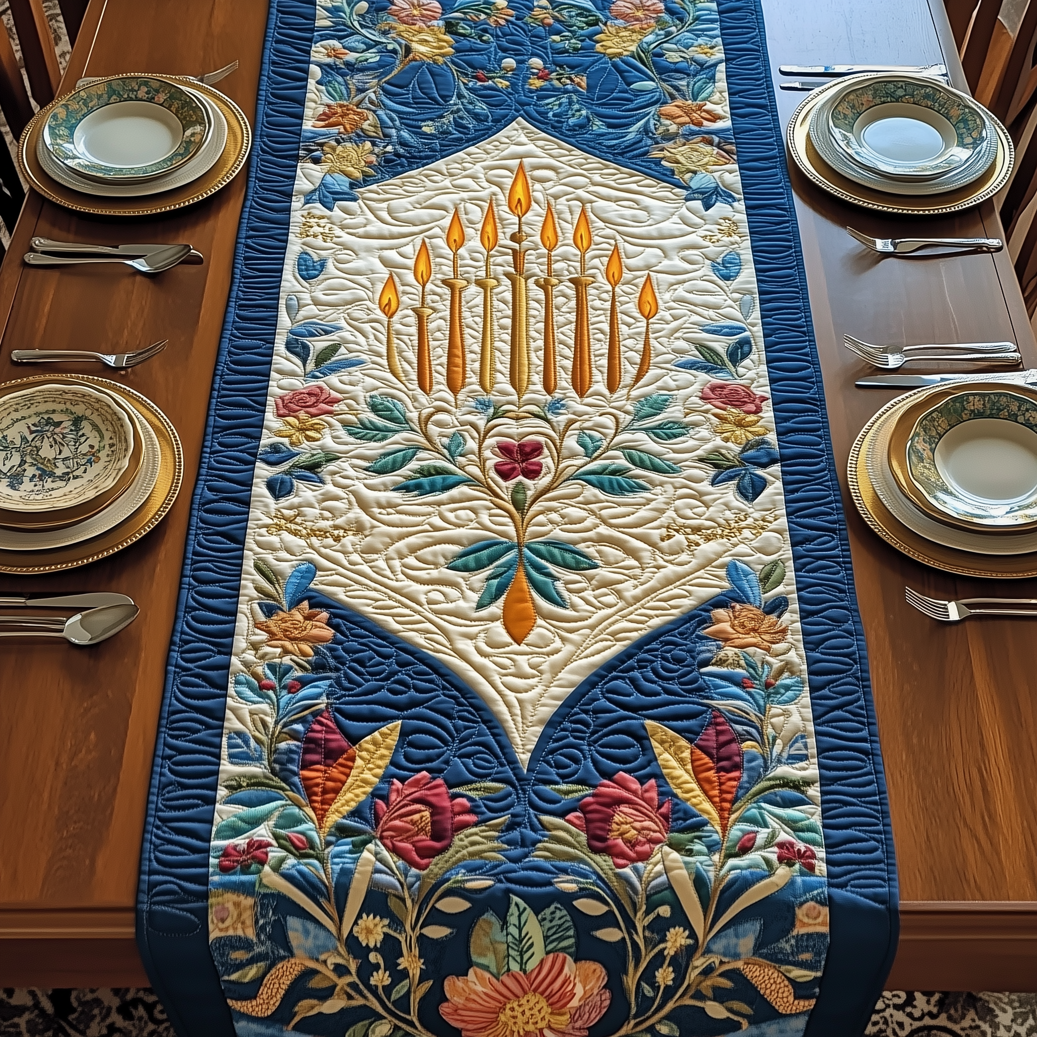 Jewish Hanukkah Quilted Table Runner Holiday Dining Table Runner Decorations Hanukkah Gifts For Her-1 Jewish Hanukkah Quilted Table Runner Holiday Dining Table Runner Decorations Hanukkah Gifts For Her-1