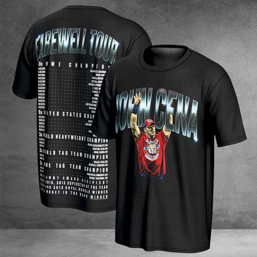 John Cena Farewell Tour T-Shirt Mens WWE Champions John Cena Apparel Gifts For Fans-1 John Cena Farewell Tour T-Shirt Mens WWE Champions John Cena Apparel Gifts For Fans-1