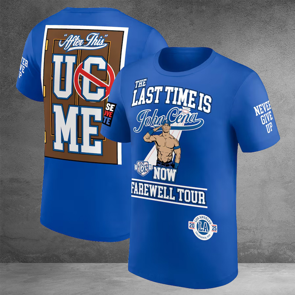 John Cena Shirt Men's WWE John Cena Farewell Tour 2025 Los Angeles T-Shirt Never Give Up-1 John Cena Shirt Men's WWE John Cena Farewell Tour 2025 Los Angeles T-Shirt Never Give Up-1