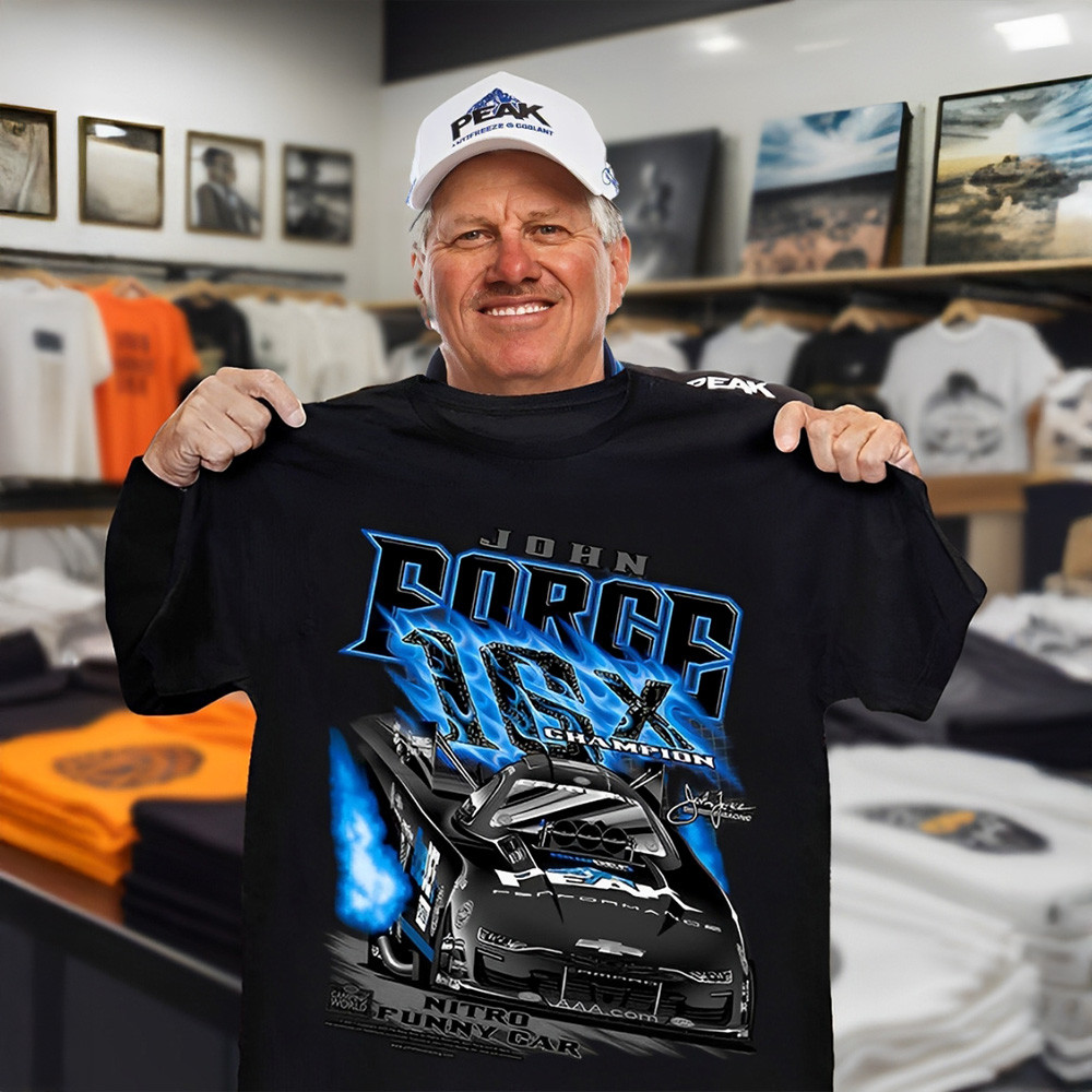 John Force Racing Shirt 16X Champions John Force Tee Shirt Gifts For Fans-1
