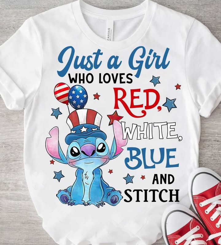 Just A Girl Who Loves Red White Blue And Stitch Shirt 4Th Of July Stitch Lovers Cute Gifts-1 Just A Girl Who Loves Red White Blue And Stitch Shirt 4Th Of July Stitch Lovers Cute Gifts-1