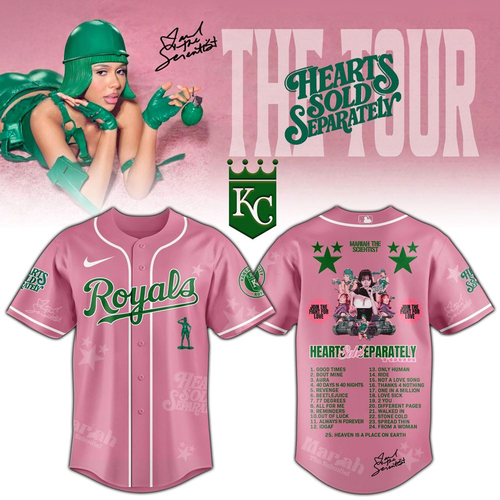 Kansas City Royals x Mariah The Scientist Hearts Sold Separately Tour Jersey Royals Merch-1 Kansas City Royals x Mariah The Scientist Hearts Sold Separately Tour Jersey Royals Merch-1