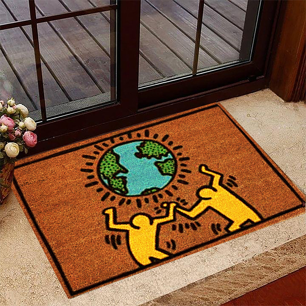 Keith Haring Doormat Earth Day Graffiti Pop Art Culture Keith Haring Mat Merchandise-1 Keith Haring Doormat Earth Day Graffiti Pop Art Culture Keith Haring Mat Merchandise-1