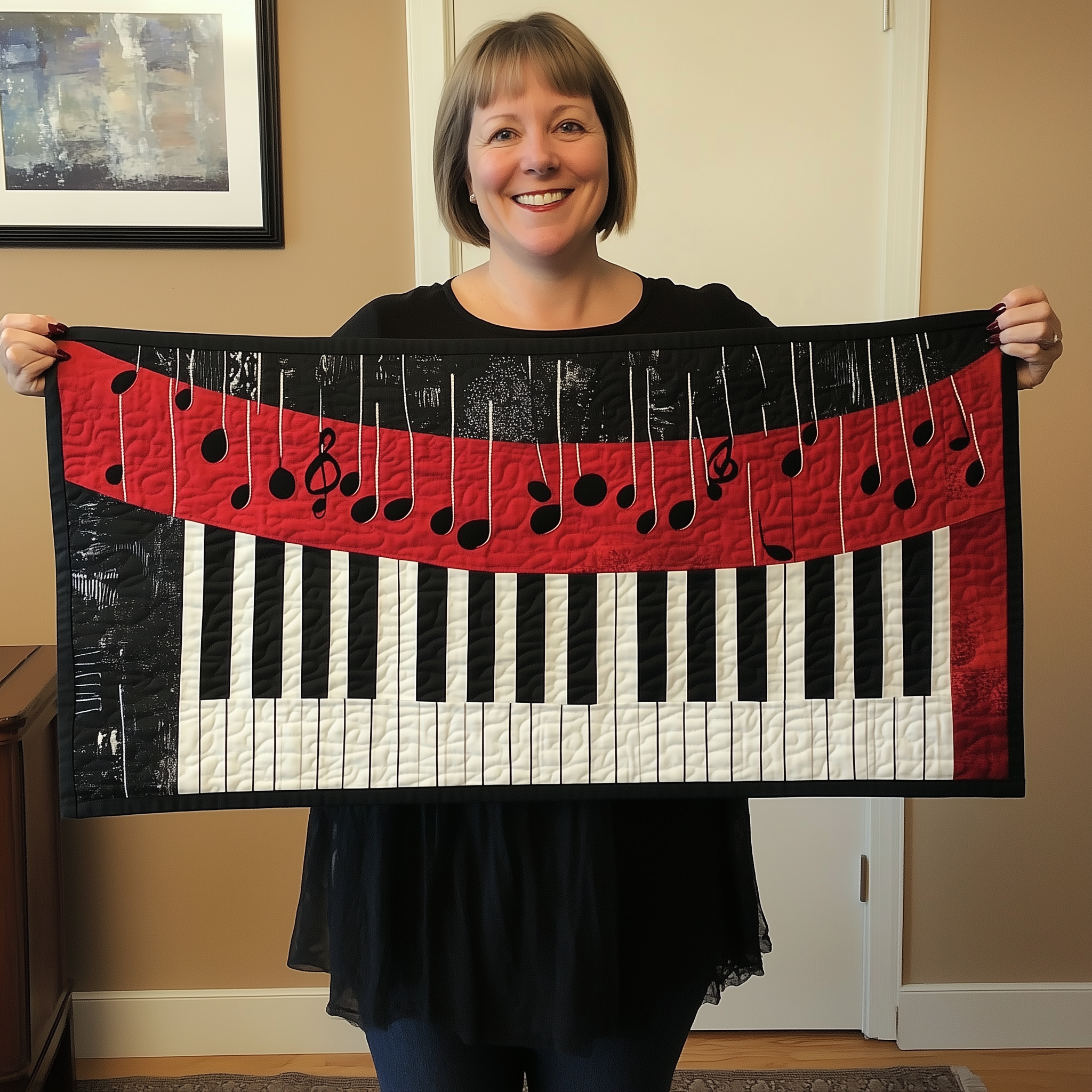 Keyboard Quilted Tabler Runner Valentines Presents For Him-1 Keyboard Quilted Tabler Runner Valentines Presents For Him-1