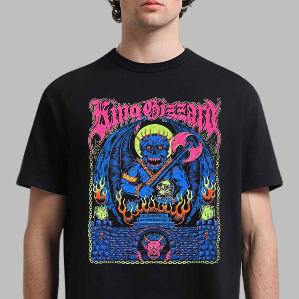 King Gizzard And The Lizard Wizard Poster For Show In St Augustine Florida At St Augustine Amphitheatre T-Shirt Fan Apparel-1 King Gizzard And The Lizard Wizard Poster For Show In St Augustine Florida At St Augustine Amphitheatre T-Shirt Fan Apparel-1