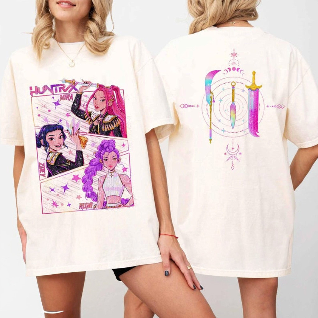 Kpop Demon Hunters Huntrix Saja Girls Shirt Best Gifts For Daughter-1