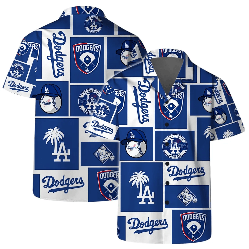LA Los Angeles Dodgers Hawaiian Shirt Baseball Icon Block Aloha Shirt Game Day Fan Gifts-1 LA Los Angeles Dodgers Hawaiian Shirt Baseball Icon Block Aloha Shirt Game Day Fan Gifts-1