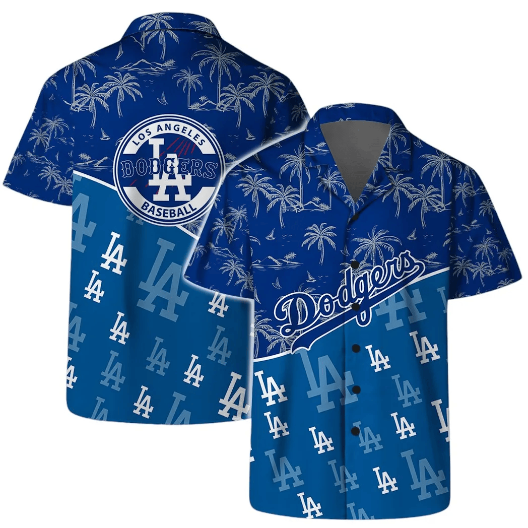 LA Los Angeles Dodgers Hawaiian Shirt Palm Aloha Shirt Summer Dodgers Gifts For Men-1
