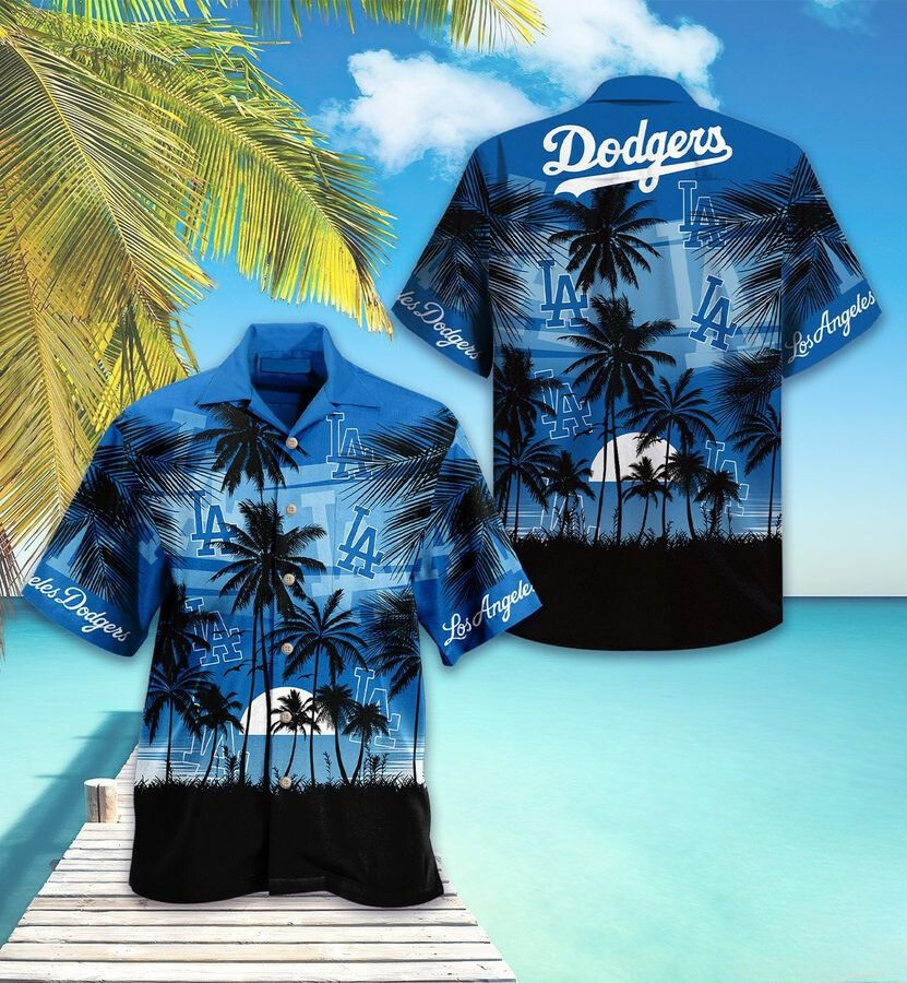 LA Los Angeles Dodgers Hawaiian Shirt Palm Ocean Breeze Aloha Shirt Cool Dodgers Fan Gifts-1
