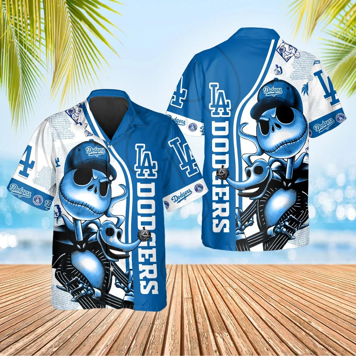 LA Los Angeles Dodgers Hawaiian Shirt Skeleton Swag Aloha Shirt Cool Dodgers Fan Gifts-1 LA Los Angeles Dodgers Hawaiian Shirt Skeleton Swag Aloha Shirt Cool Dodgers Fan Gifts-1