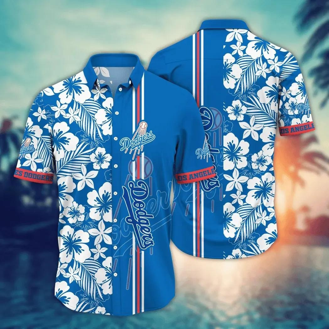 LA Los Angeles Dodgers Hawaiian Shirt Tropical Hibiscus Aloha Shirt Gifts For Dodgers Fans-1 LA Los Angeles Dodgers Hawaiian Shirt Tropical Hibiscus Aloha Shirt Gifts For Dodgers Fans-1