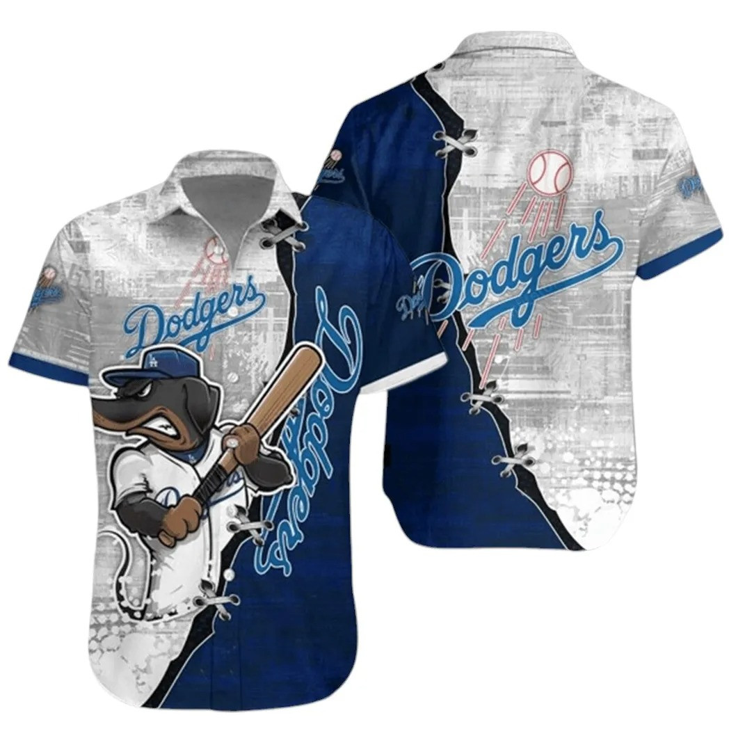 LA Los Angeles Dodgers Hawaiian Shirt Vintage Aloha Shirt Holiday Dodgers Gift Ideas-1