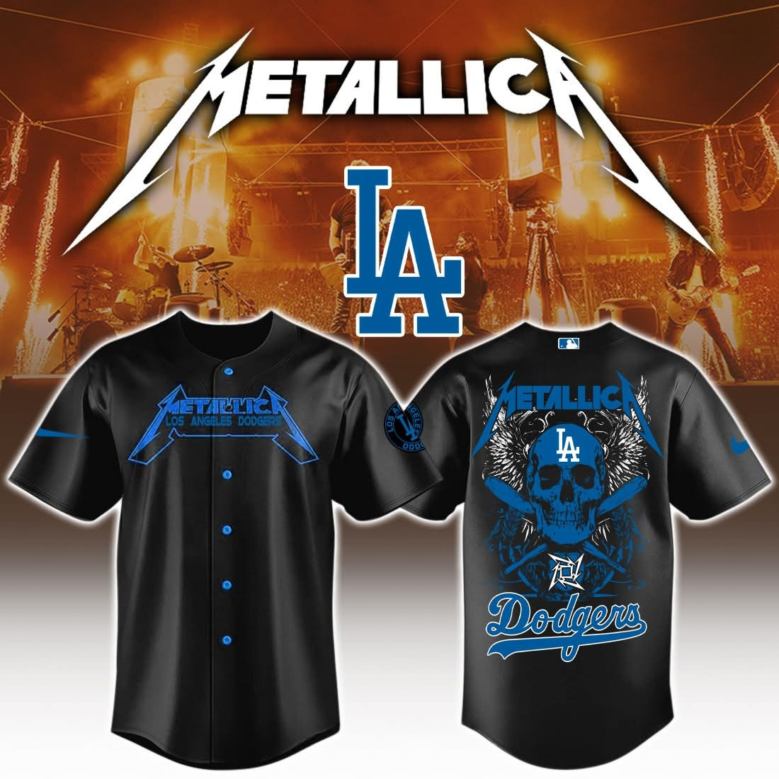 LA Los Angeles Dodgers X Metallica World Tour 2025 Jersey Fan Merch Concert Baseball Gifts-1 LA Los Angeles Dodgers X Metallica World Tour 2025 Jersey Fan Merch Concert Baseball Gifts-1