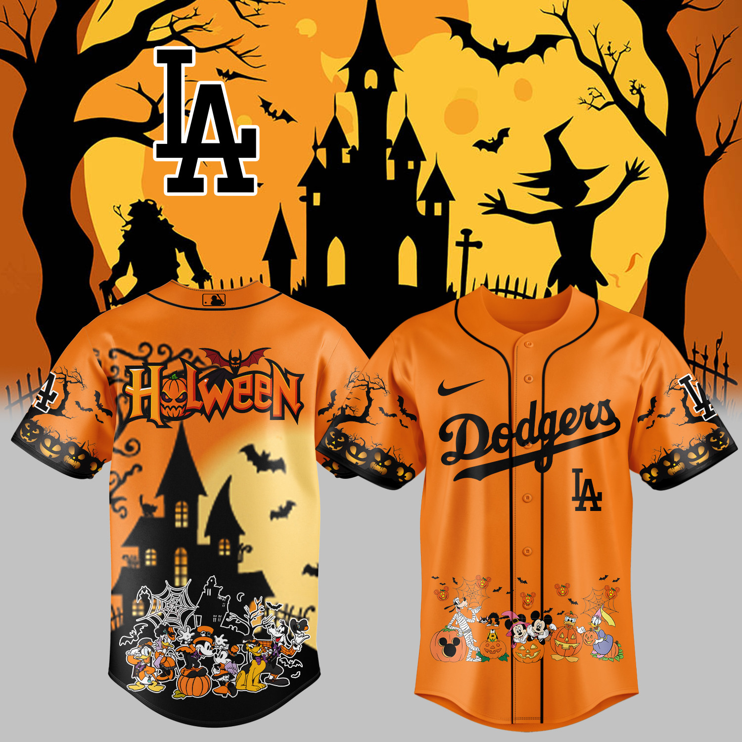 La Dodgers Merch Halloween Jersey Mickey And Friend Halloween Jersey Best Gift-1 La Dodgers Merch Halloween Jersey Mickey And Friend Halloween Jersey Best Gift-1