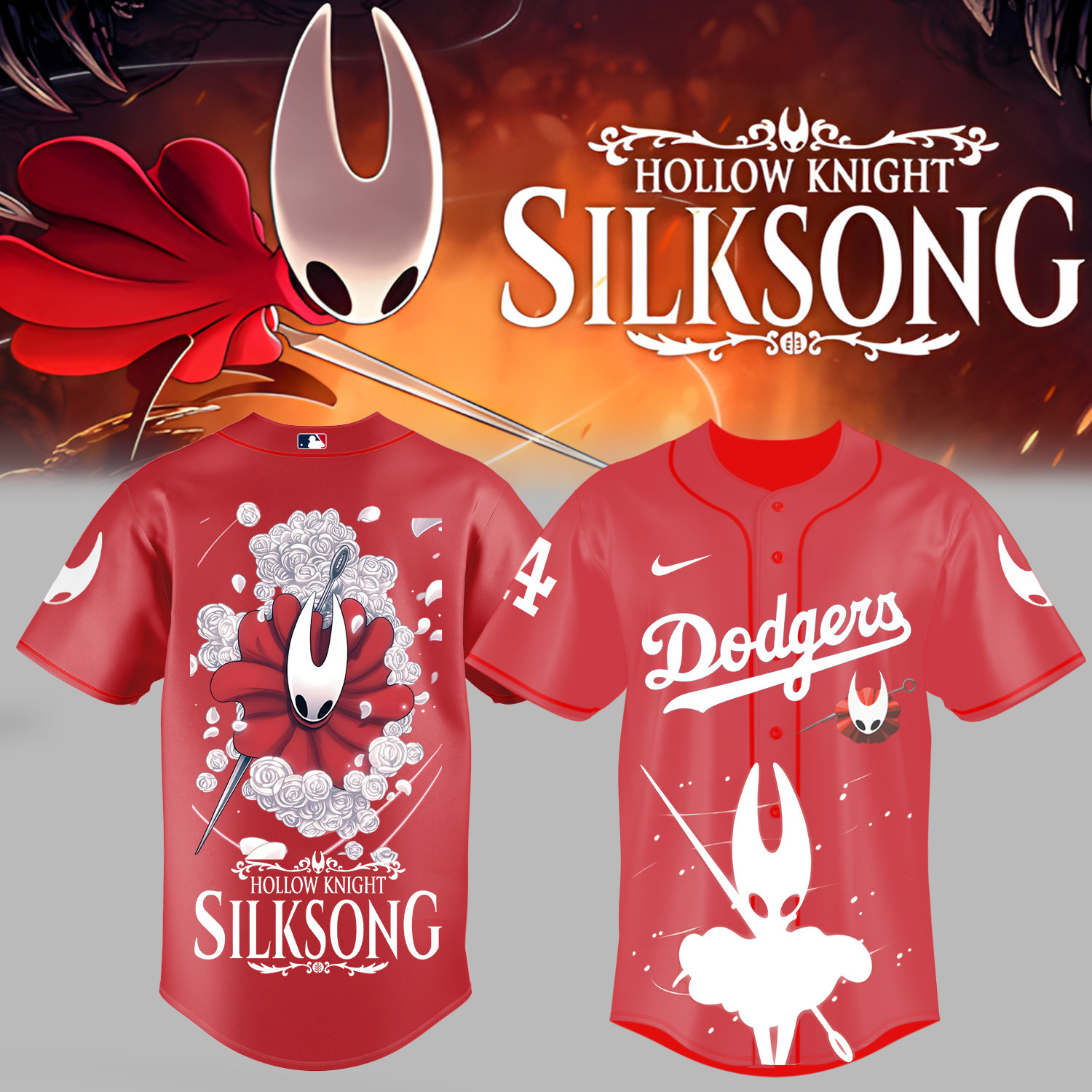 La Dodgers Merch Hollow Knight Silksong Jersey Best Gift For Gamers-1