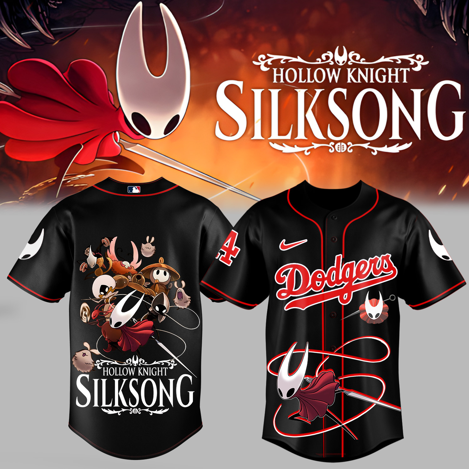 La Dodgers Merch Hollow Knight Silksong Jersey Unique Present For Gamers-1