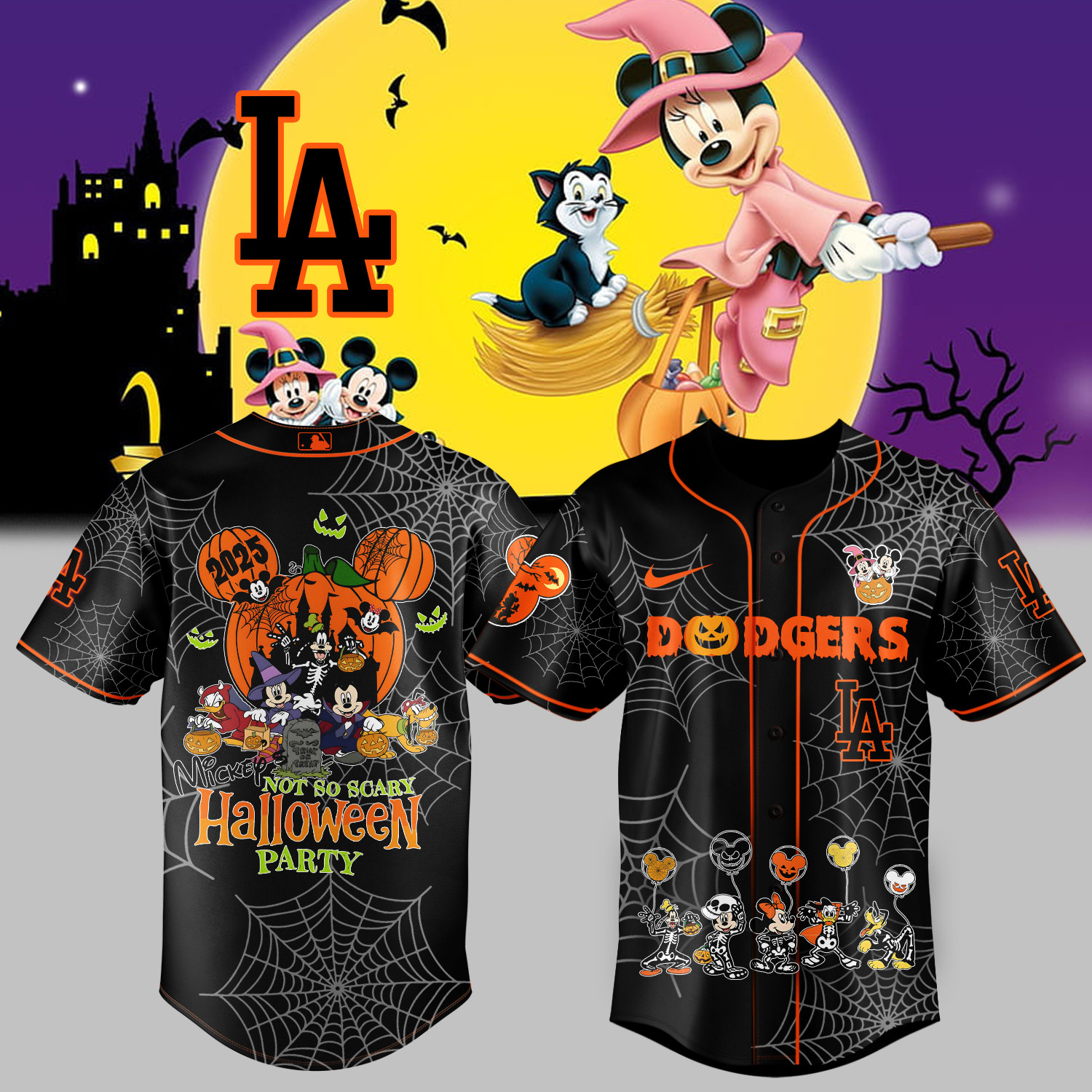 La Dodgers Merch Not So Scary Halloween Jersey Mickey Halloween Party Gift For Fans-1 La Dodgers Merch Not So Scary Halloween Jersey Mickey Halloween Party Gift For Fans-1