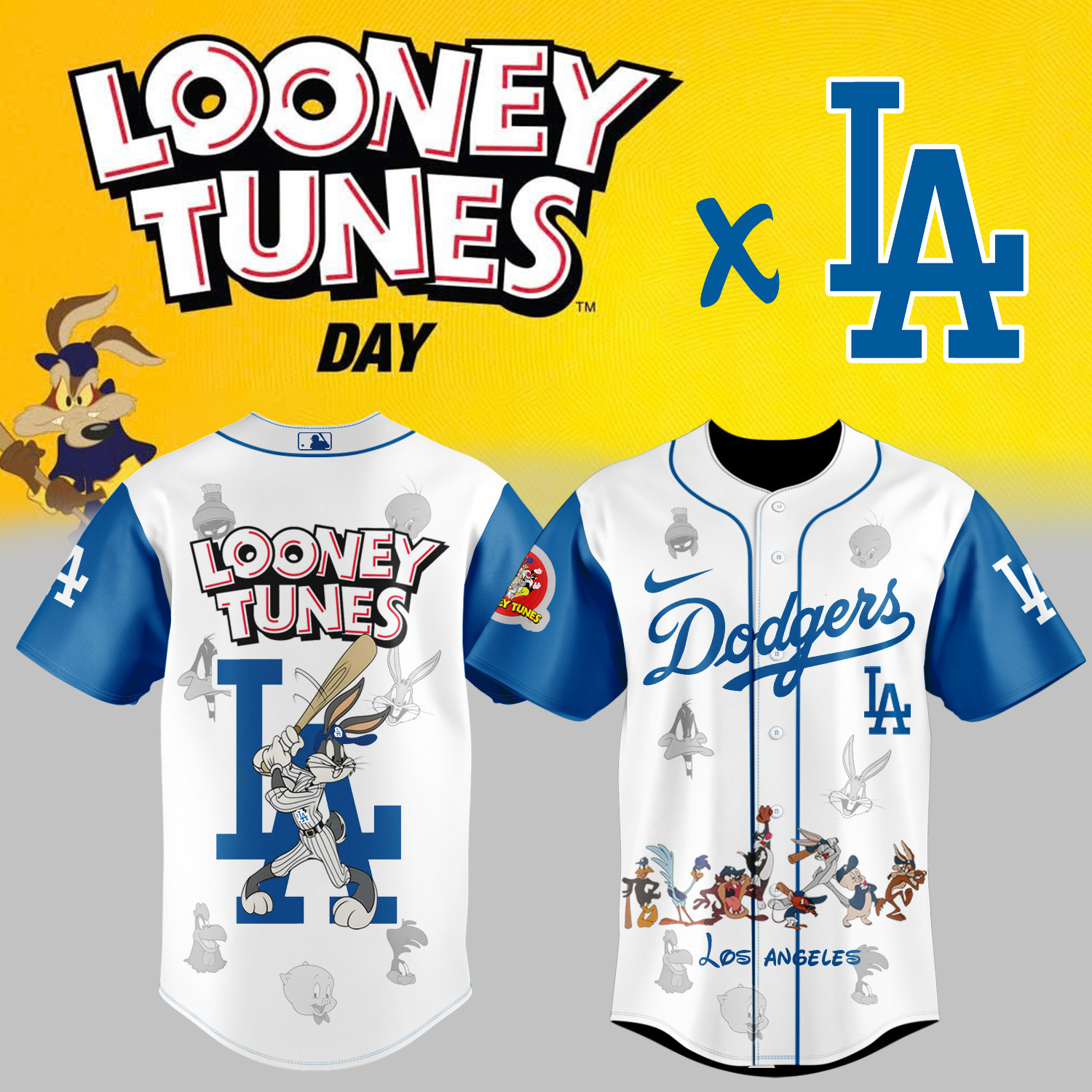 La Dodgers Merch X Looney Tunes Day Jersey Best Gift For Cartoon Lovers-1
