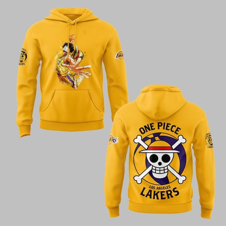 Lakers One Piece Shirt NBA Luffy Los Angeles One Piece Collab Night Basketball Fans Gifts-1