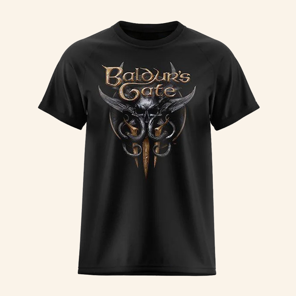 Larian Merch Baldur's Gate 3 Mind Flayer Logo T-Shirt Christmas Gifts For Guys-1