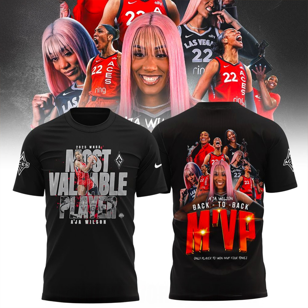 Las Vegas Aces A'ja Wilson 2025 WNBA MVP T-Shirt Aces Merch Gift For Sister-1