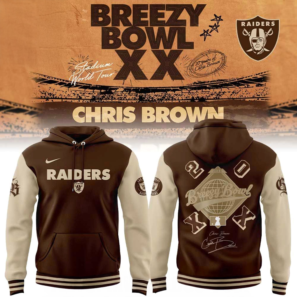 Las Vegas Raiders Chris Brown Breezy Bowl X Signature Hoodie Raiders Merch Fan Gifts-1