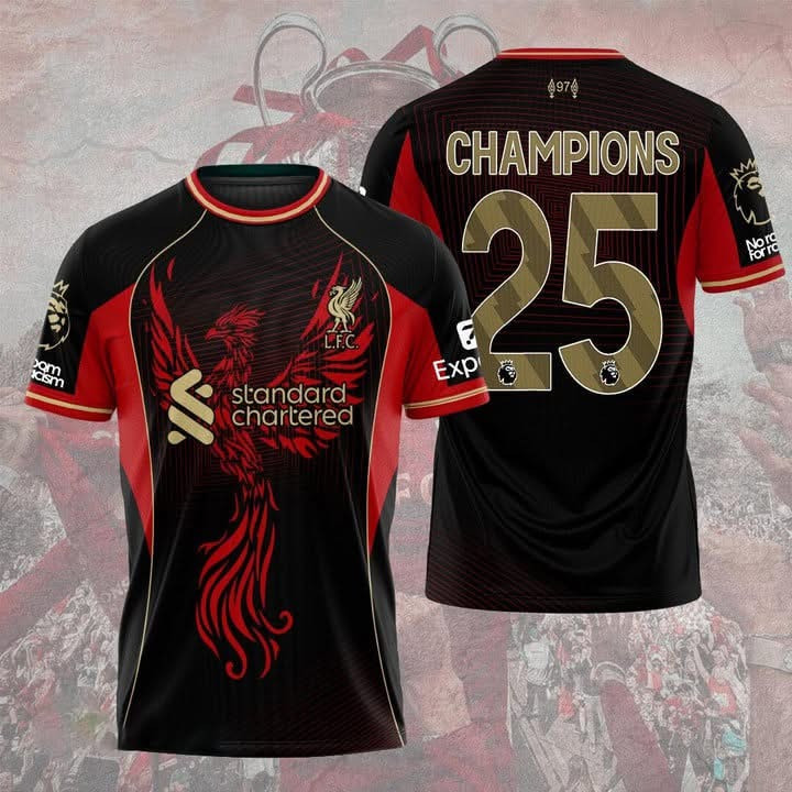 Liverpool F.C. Merch Champions Premier League 2025 Shirt Men's Liverpool L.F.C Fan Apparel-1 Liverpool F.C. Merch Champions Premier League 2025 Shirt Men's Liverpool L.F.C Fan Apparel-1