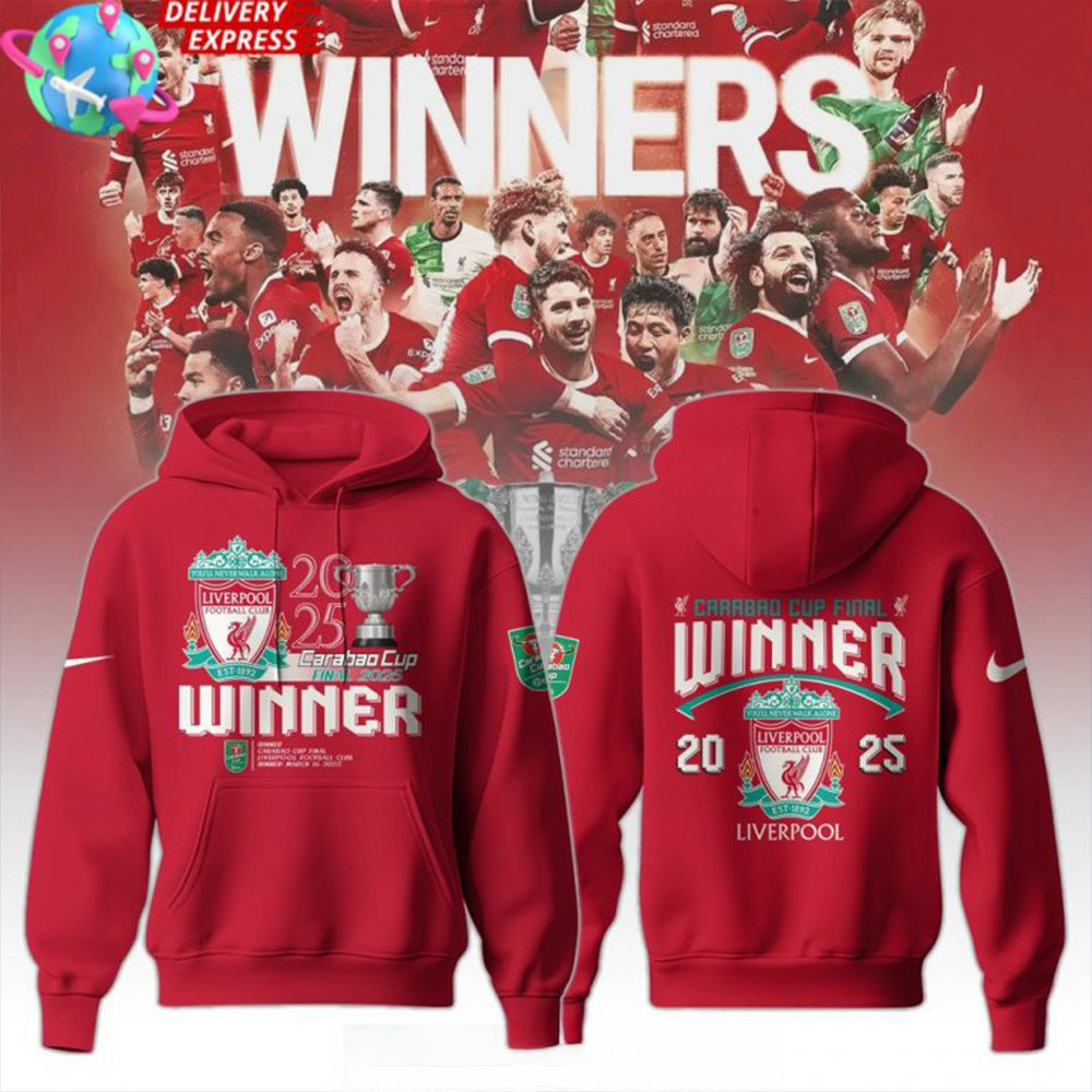 Liverpool FC 2025 Carabao Cup Champions Hoodie Perfect Father's Day Gifts-1 Liverpool FC 2025 Carabao Cup Champions Hoodie Perfect Father's Day Gifts-1