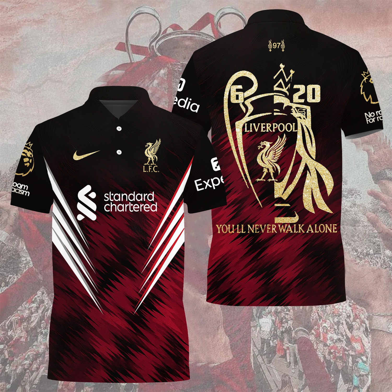 Liverpool Merch Champions Premier League 2025 Polo Shirt Never Walk Alone L.F.C Fan Gifts-1 Liverpool Merch Champions Premier League 2025 Polo Shirt Never Walk Alone L.F.C Fan Gifts-1