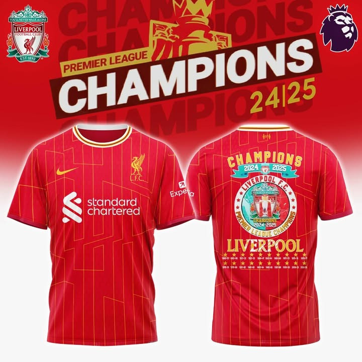 Liverpool Merch Champions Premier League 2025 Shirt Red L.F.C Victory Fan Clothing-1